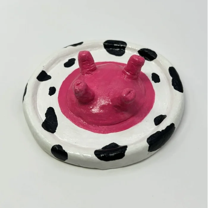 Tavă inele uger vacuță lucrată manual