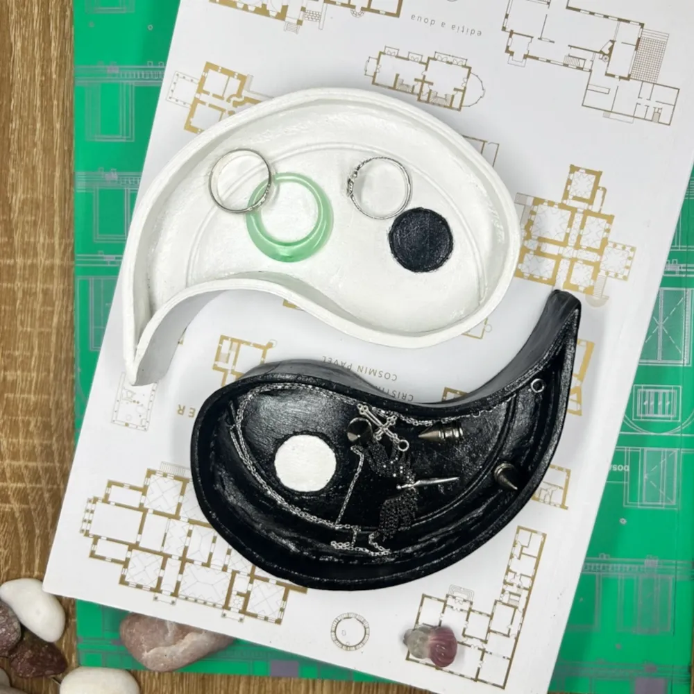 Tavă Yin & Yang lucrată manual - imagine 2